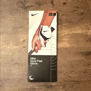 Nike Junior Left (8-12) Dura Feel Glove - White and Black Golf
